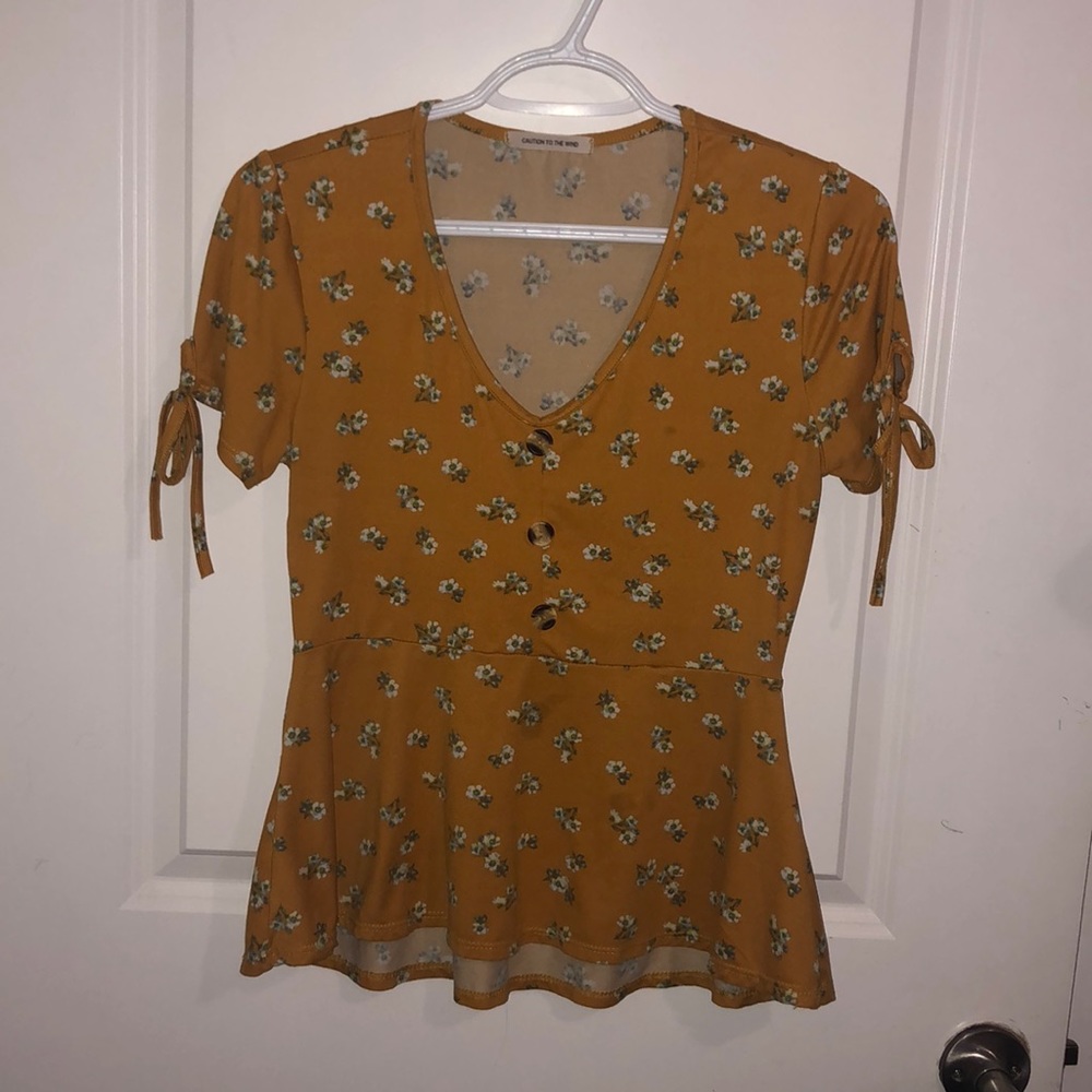 Yellow floral shirt